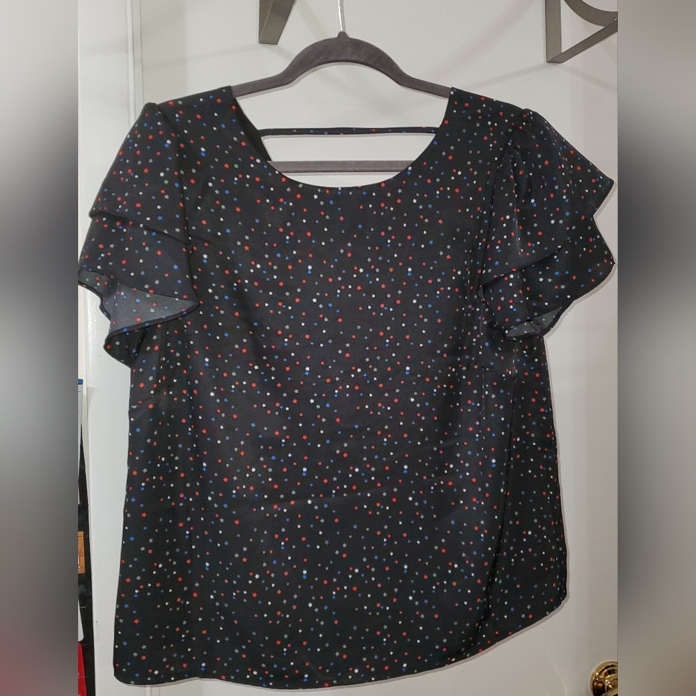 Sugar Lips Reese Women's Star Ruffle Top